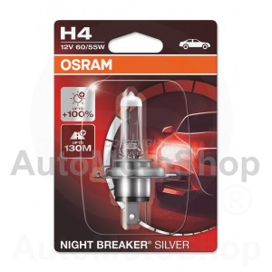  +100% NIGHT BREAKER Auto Spuldze H4 60/55W 12V P43T Osram O64193NBS01B